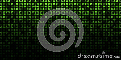Abstract green technology horizontal luminous background. Gradient green digital glow pixel texture pattern. Vector Vector Illustration