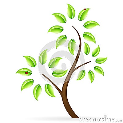 Abstract green tree icon Vector Illustration