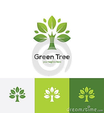 Abstract green tree logo. Vector Illustration