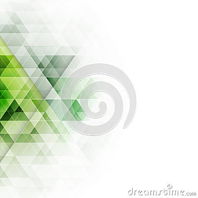 Abstract green triangles geometric background. Vector illustration. Vector Illustration