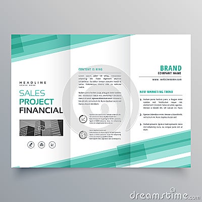 Abstract green trifold template brochure design Vector Illustration