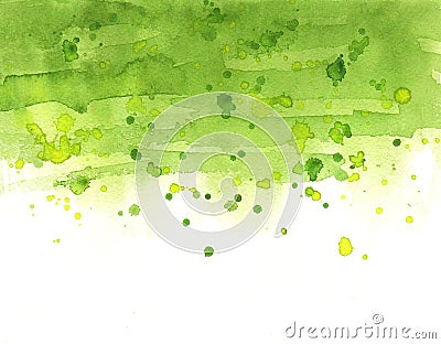 Watercolor absrtract gradient and spots green Stock Photo