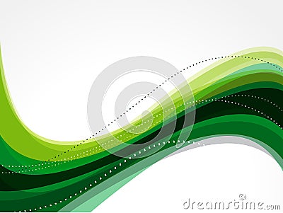 Abstract Green Wave Background Vector Illustration