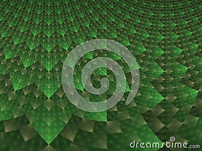 Abstract Green and White Checkered Fractal Stock Photo