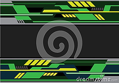 Abstract green yellow gray futuristic technology design modern background vector Vector Illustration