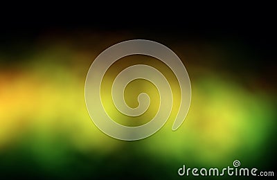 Abstract green and yellow mixture blur on black background. Stock Photo