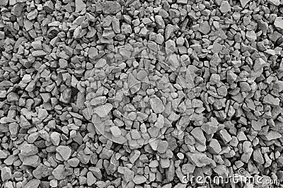 Abstract grey and beige gravel stone background, crushed gray stones and granite pieces texture large detailed horizontal textured Stock Photo