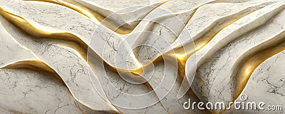 Abstract grey golden grunge marble texture background. Generative AI Stock Photo