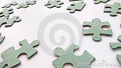 Abstract grey jigsaw puzzle pieces on white background Stock Photo