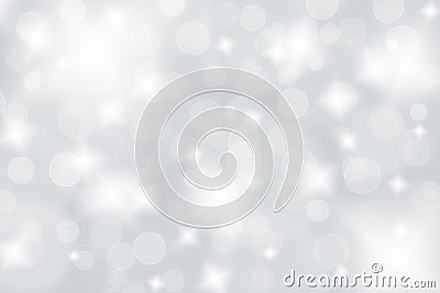 Abstract grey and silver background with sparkle glow white. texture pattern soft light gray bokeh effect and shiny glitter Stock Photo