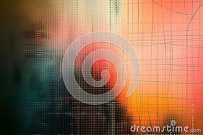 Abstract Grids and Patterns, Exploring Geometric Designs with Color Variations and Pixelated Textures in a Digital Stock Photo