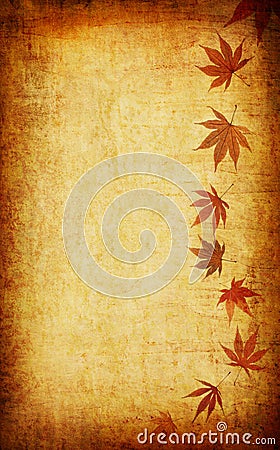 Abstract grunge autumn background with leaves Stock Photo