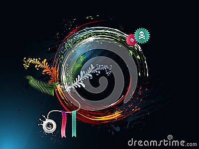 Abstract grunge background, loudspeaker Vector Illustration