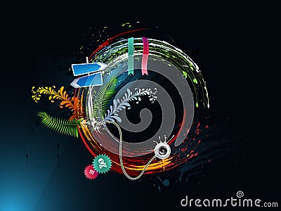 Abstract grunge background, loudspeaker Vector Illustration