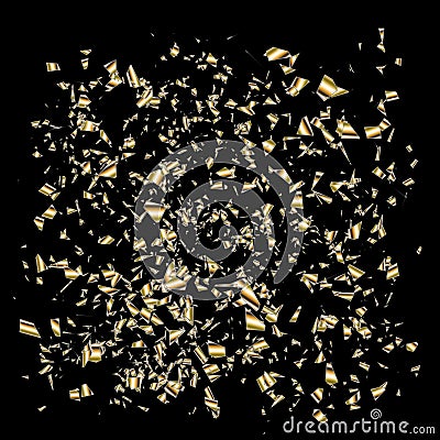 Abstract grunge black background with a gold Vector Illustration