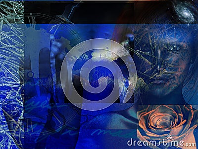 Abstract Grunge Blue Stock Photo