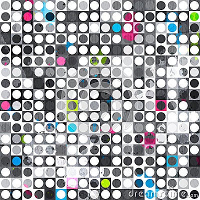 Abstract grunge circle seamless texture Vector Illustration