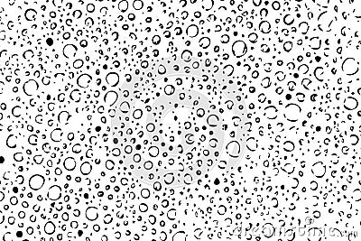 Abstract grunge design for overlay effect. Water drops on window. Halftone background. Rainy on glass. Soap suds. Vintage texture. Vector Illustration