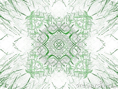 Abstract grunge dirty green symmetrical pattern Stock Photo