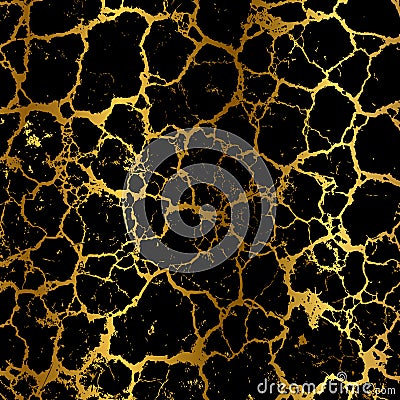 Abstract grunge golden cracked vector backdrop Vector Illustration