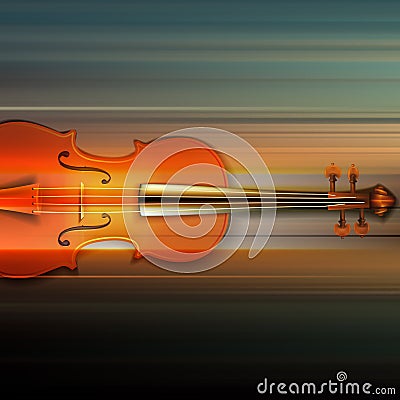 Abstract grunge music background with violin Vector Illustration