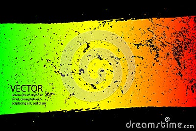 painted scratched texture background . EPS10 illustration reggae colors green, yellow, red Cartoon Illustration