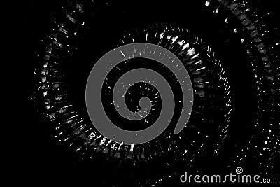Abstract grunge spiral pattern in Black and white, so contrast and grainy Stock Photo