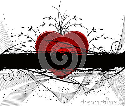 Abstract grunge valentines design Vector Illustration