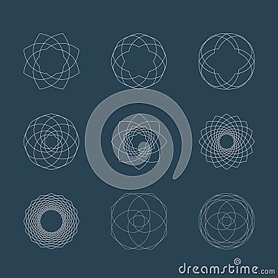 Abstract guilloche elements Vector Illustration