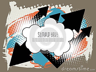 Abstract halftone arrow background Vector Illustration