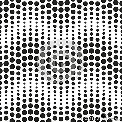 Vector seamless pattern with dots wavy lines Vector Illustration