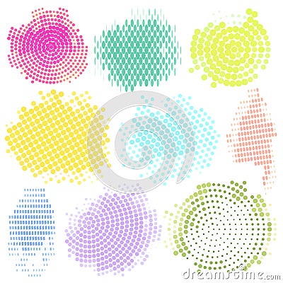 Abstract Halftone Backgrounds Vector Set of Modern Design Element. colored Logo, illustration grunge Vector Illustration