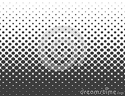 Abstract halftone. Black hexagon isolated on white background. Halftone Vector hexagonal illustrat Vector Illustration