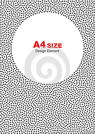 Abstract Halftone Dots Frame. Circle Background. A4 size, a4 format. Vector Illustration
