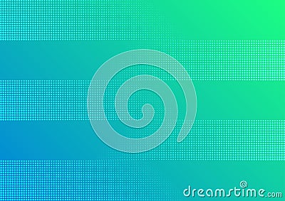Abstract Halftone Dotted Bands Pattern in Blue and Green Gradient Background Stock Photo