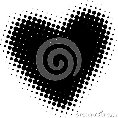 Abstract Halftone Heart Vector Icon Stock Photo