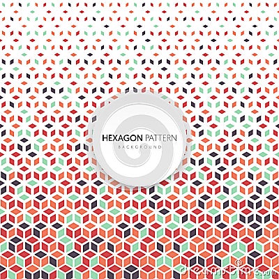 Abstract halftone hexagon geometric shape pattern background vintage retro style Cartoon Illustration