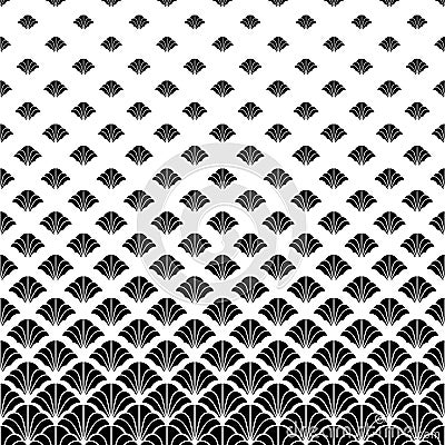 Abstract halftone pattern. Faded gradient flowers. Repeated intricate geometric border. Fading shape. Repeating geometry backgroun Cartoon Illustration