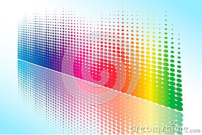 Abstract Halftone rainbow wave Vector Illustration