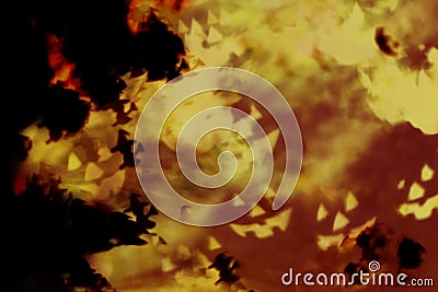 Abstract halloween background, witches and scary faces on dark n Stock Photo