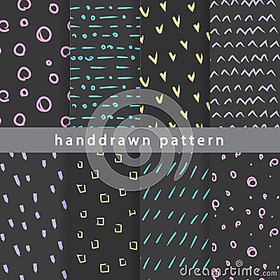 Abstract hand-drawn patterns Vector Illustration