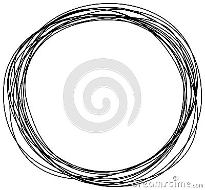 Abstract hand drawn scribble doodle circle Stock Photo