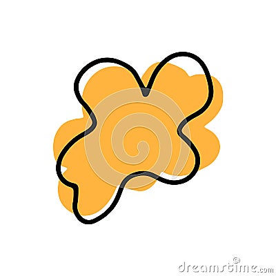 Abstract hand drawn shape. Doodle form. Vector illustration. Vector Illustration