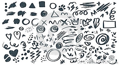 Abstract hand drawn vector symbols set Vector Illustration