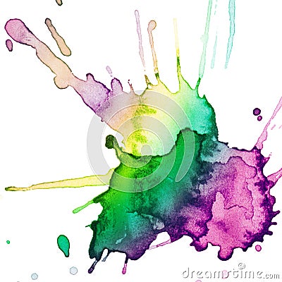 Abstract hand drawn watercolor blot Stock Photo