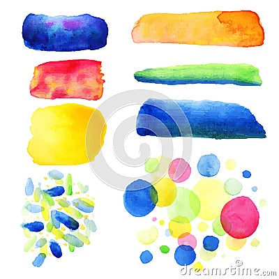 Abstract hand drawn watercolor blots background. Vector illustration.beautiful colorful watercolor circles Vector Illustration