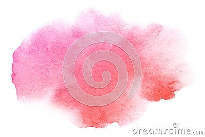 Abstract hand drawn watercolor pink brush stroke Stock Photo