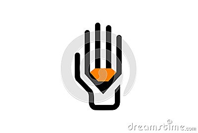 Abstract Hand Pen Symbol Logo Design Illustration Vector Illustration