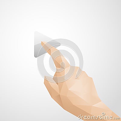 Abstract Hand Pressing Play Vector Illustration