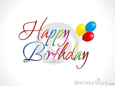 Abstract happy birthday text Vector Illustration